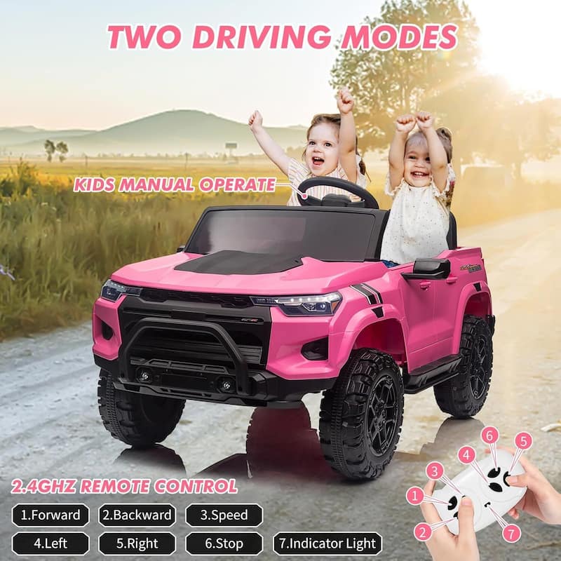 24V 2 Seater Kids Electric Vehicles, Ride On Truck for Kids Best Gifts, Pink
