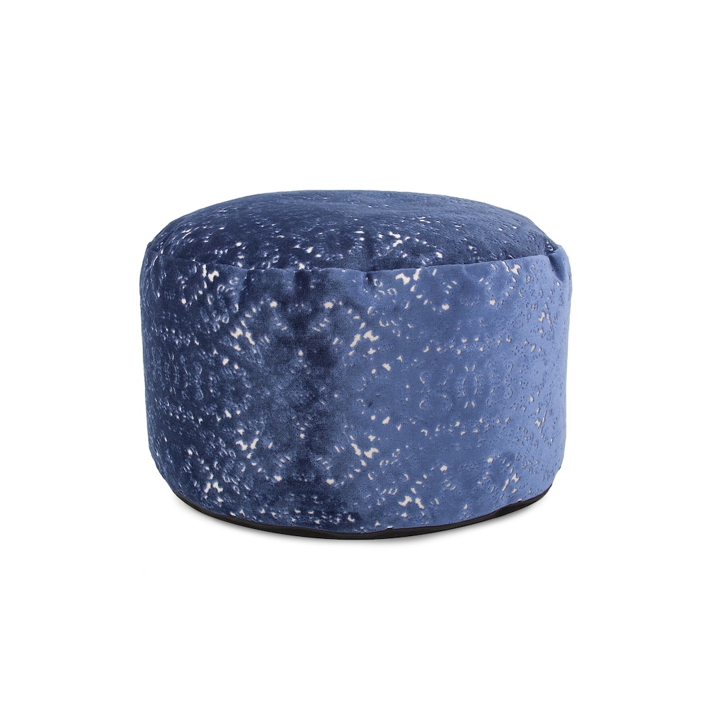 Allan Andrews Round Foot Pouf Pasini Sapphire