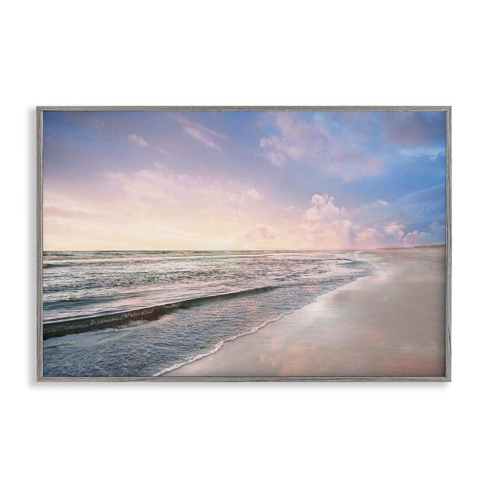 Stupell Receding Beach Shore Framed Giclee Art Design By Natalie Carpentieri