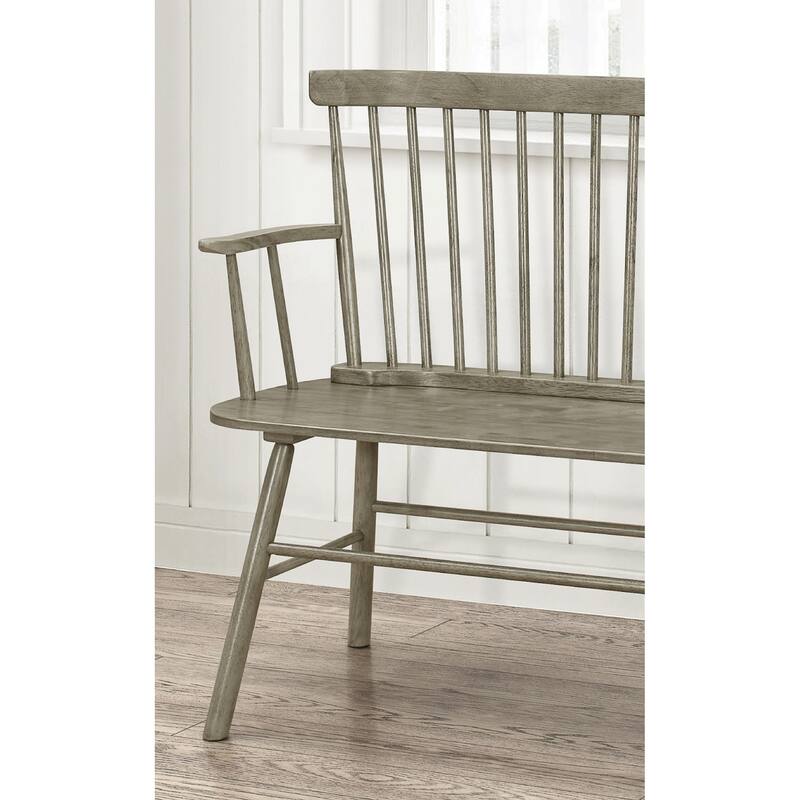 Patio Garden Bench -  Weatherproof Outdoor Seating | Carved Detailing|Gray