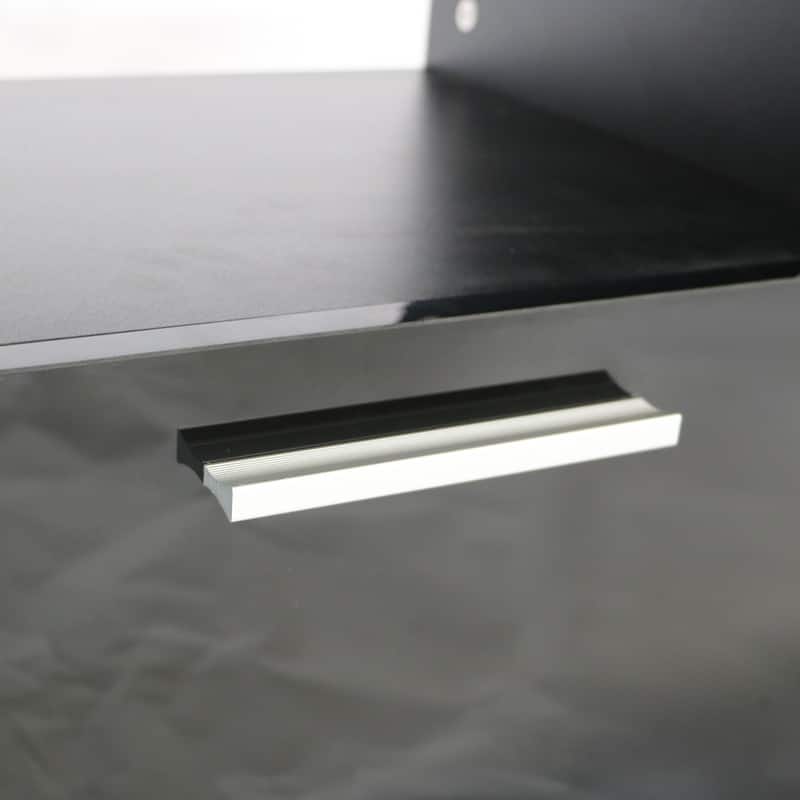 Modern TV Stand with RGB LED Lights & Remote, Tempered Glass Shelves