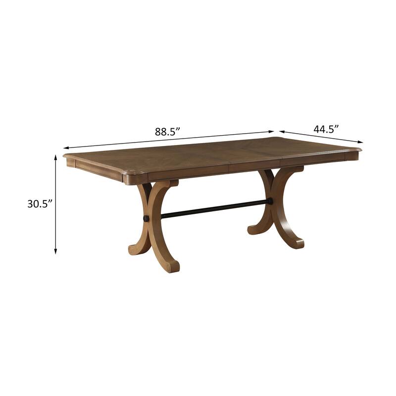 Blakk Grey Oak Extendable Dining Table with Trestle Base