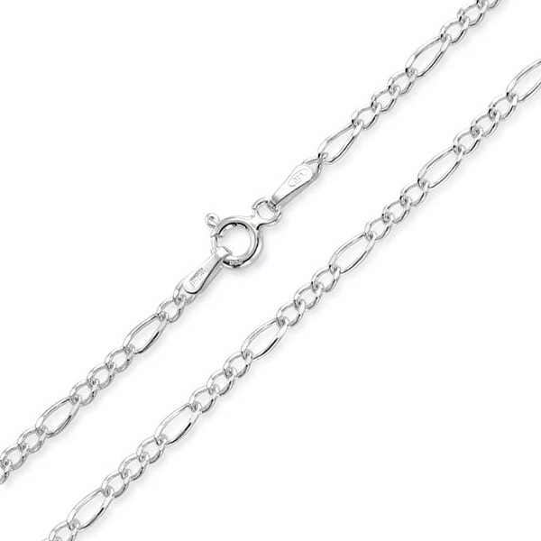 Shop 060 Gauge Solid Strong 925 Sterling Silver Figaro Chain Necklace For Women For Men Made In