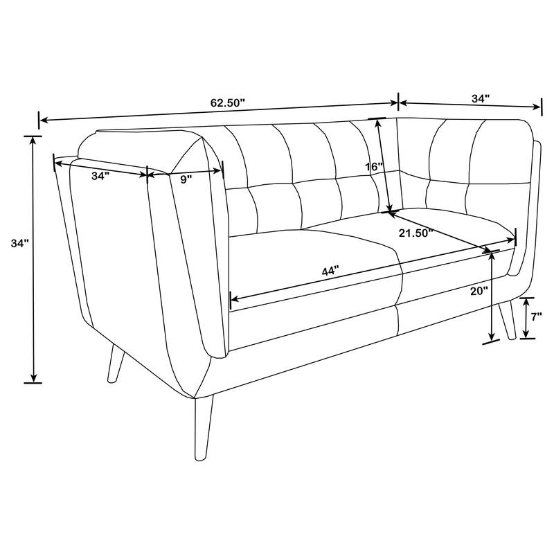 Thatcher Upholstered Tuxedo Arm Sofa Set Brown