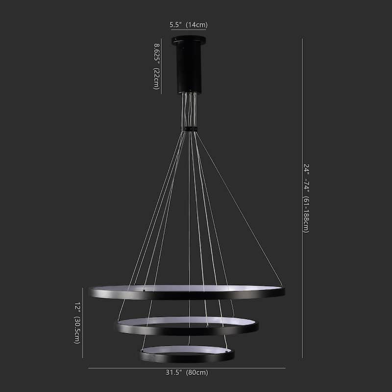 SAFAVIEH Couture Genoveva 3 Tier Chandelier - 32 In W x 32 In D x 22251 In H