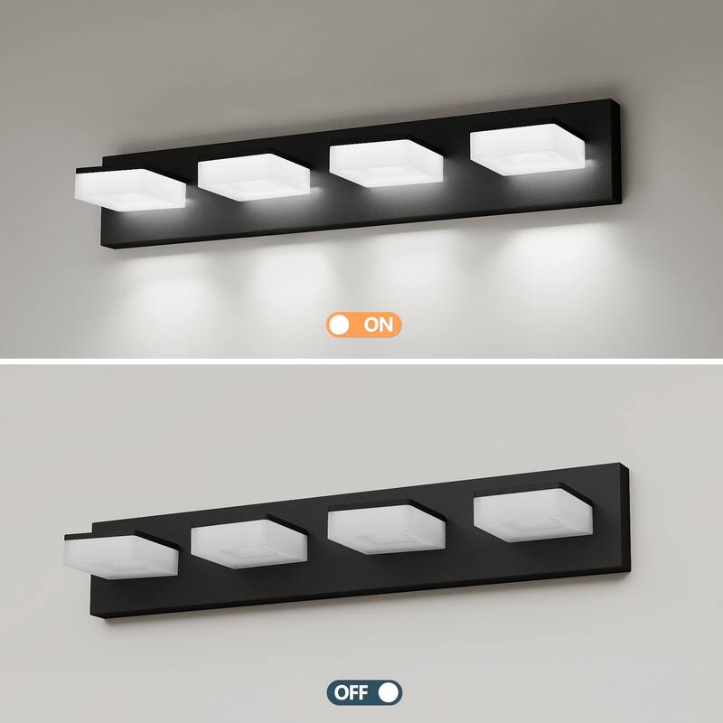 25" 4-Light LED Modern Bathroom Vanity Light Fixture