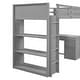 preview thumbnail 19 of 42, Twin/Full Size Loft Bed with Desk and Drawer, Wood Twin Loft Bed with Desk ,Shelves and Cabinet Underneath, High Loft Bedframe