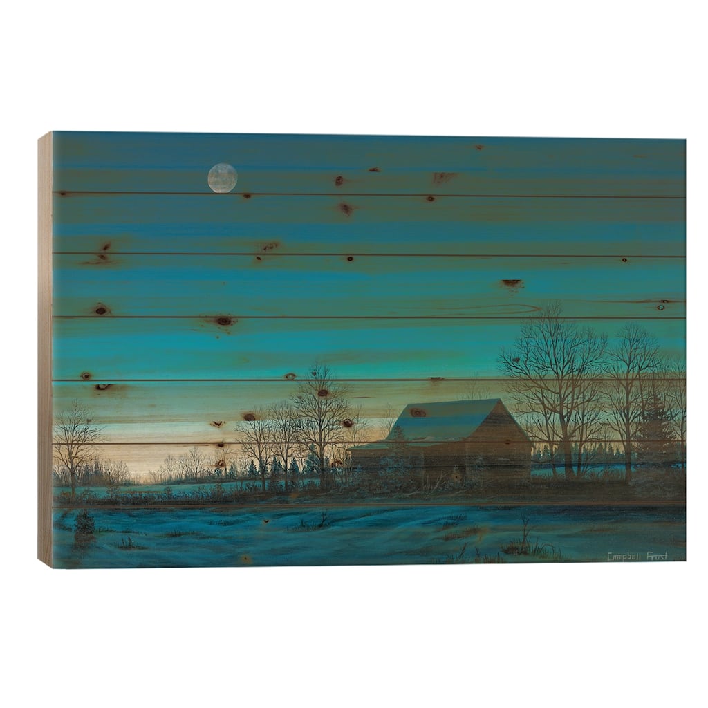 Winter's Eve Print On Wood by Campbell Frost - Multi-Color