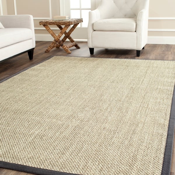 slide 2 of 53, SAFAVIEH Natural Fiber Jenney Sisal Border Rug 10' x 14' - Marble/Grey - Rectangle