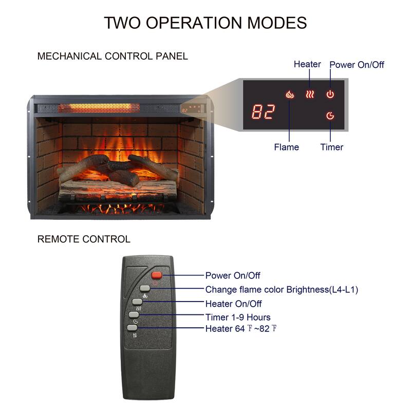 Elegant 60 Inch Electric Fireplace Media Center with Remote Control and Safety Features