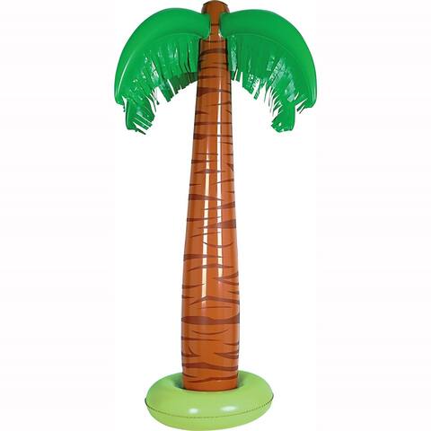 Pack of 6 Green and Brown Inflatable Tropical Palm Trees 3'