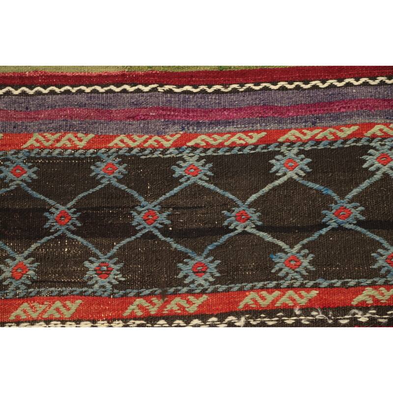Hand Woven Oriental 100% Wool Carpet Southwestern Tribal Multi-Colored Kilim Area Rug - 8' 0'' X 6' 4''