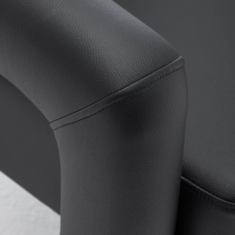 SEYNAR Modern PU Leather Accent Chair with Tubular Multifunctional Legs for Living Room Set of 2