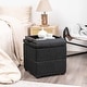 preview thumbnail 37 of 58, Adeco Fabric Square Storage Ottoman with Tray