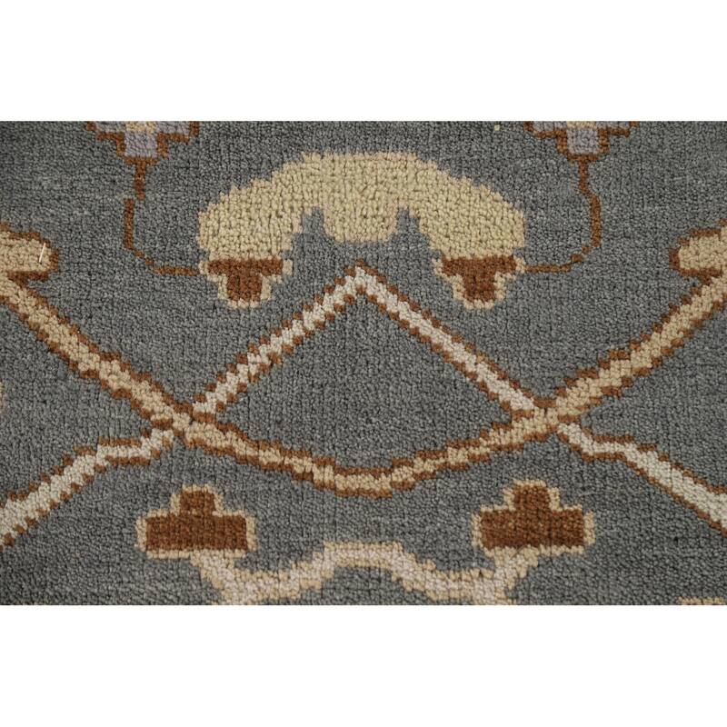 Gray Oushak Oriental Area Rug Handmade Wool Carpet - 7'11"x 9'8"