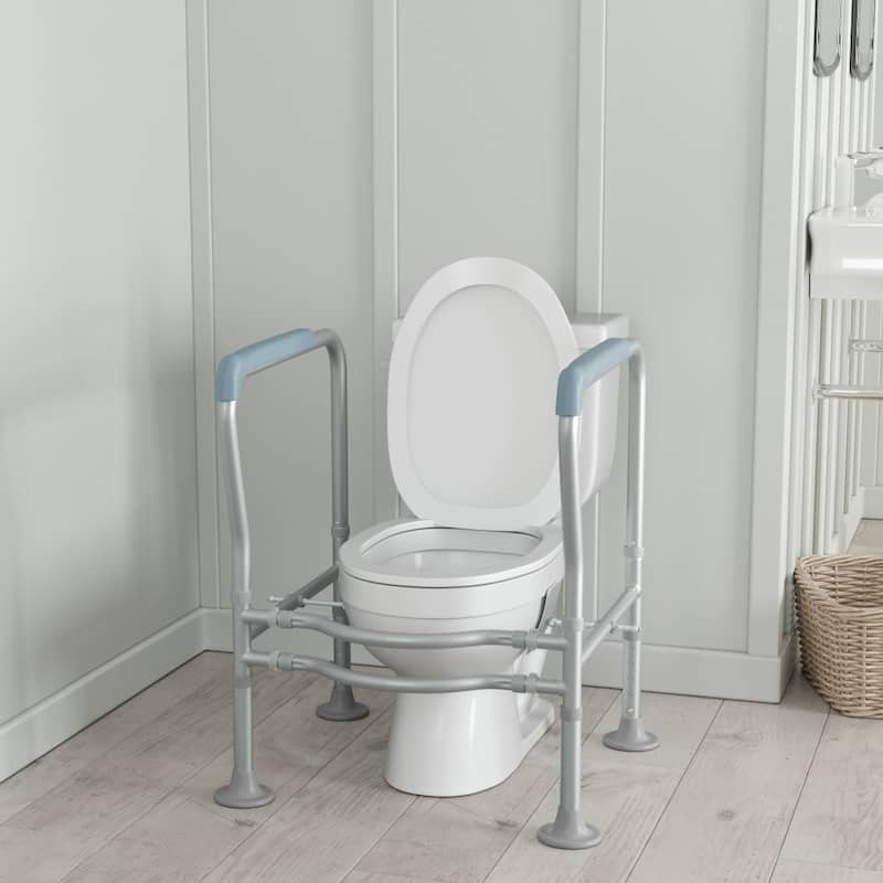 Adjustable Toilet Safety Rail with Padded Handles and Metal Frame - 23.5" - 27.25"W x 21.5"D x 26.25" - 30"H