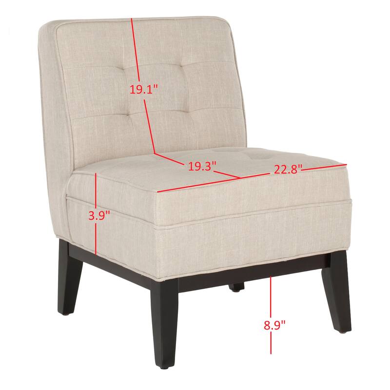 SAFAVIEH Shawanda Beige Armless Club Chair - 22.4" x 27.8" x 31.8" - 22Wx28Dx32H