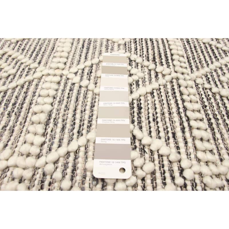 ECARPETGALLERY Braid weave Sienna Cream Wool Rug - 5'5 x 9'1