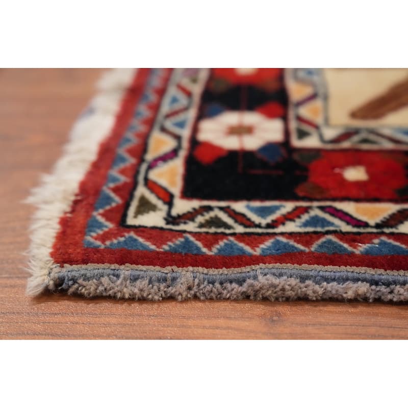 Hand Knotted Oriental 100% Wool Carpet Traditional Medallion Red Ardebil Area Rug - 4' 11'' X 3' 7''