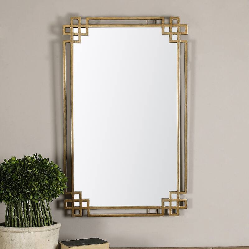 Uttermost Devoll Portrait Greek Ironwork Frame Wall Mirror by Grace