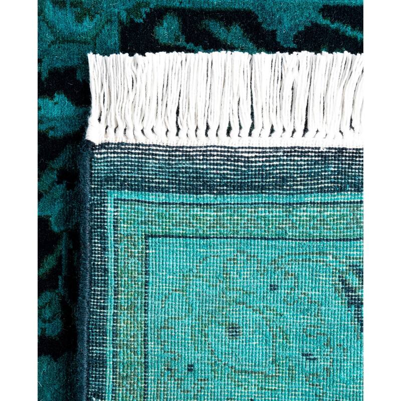 Overdyed One-of-a-Kind Hand-Knotted Area Rug - Black - 2' 8" x 18' 1"