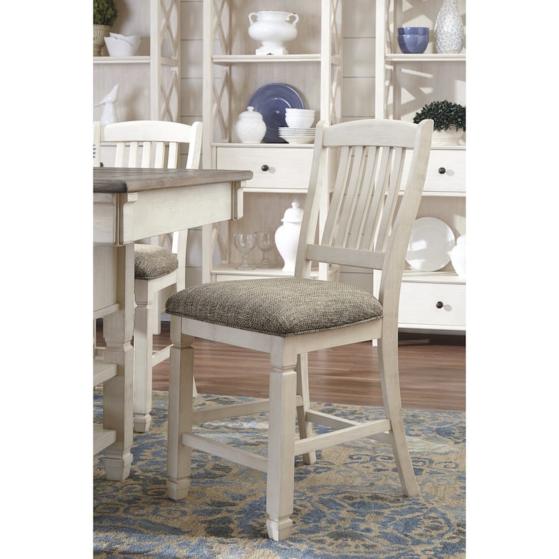 Signature Design by Ashley Bolanburg Antique White / Brown 7-Piece Counter Height Dining Package