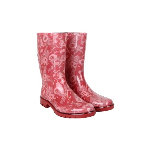 women's red rubber rain boots