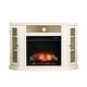 preview thumbnail 5 of 17, SEI Furniture Lougheed Ivory Media Console Fireplace