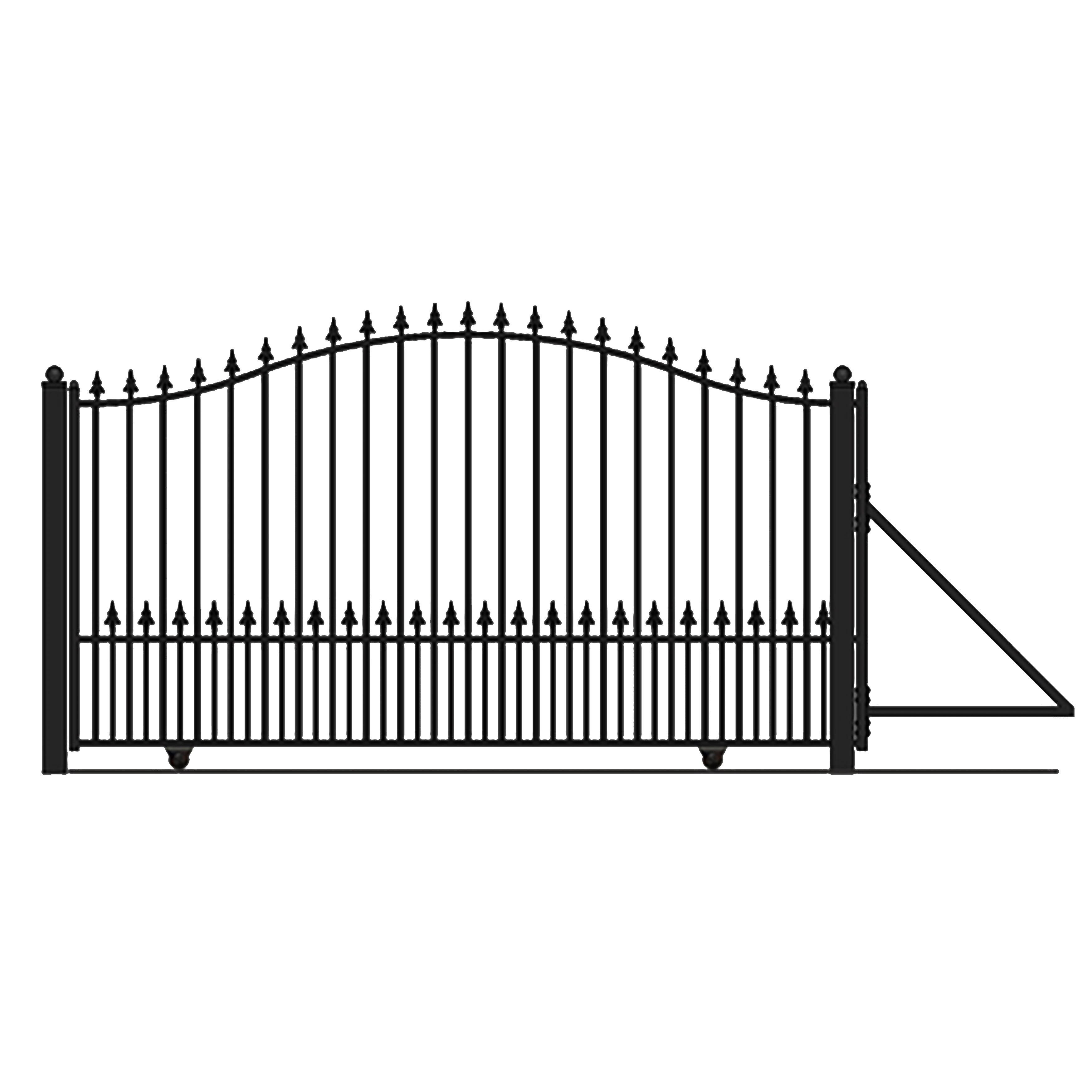 ALEKO Garden Steel Single Sliding 12 ft Driveway Gate Munich Style with Gate Opener
