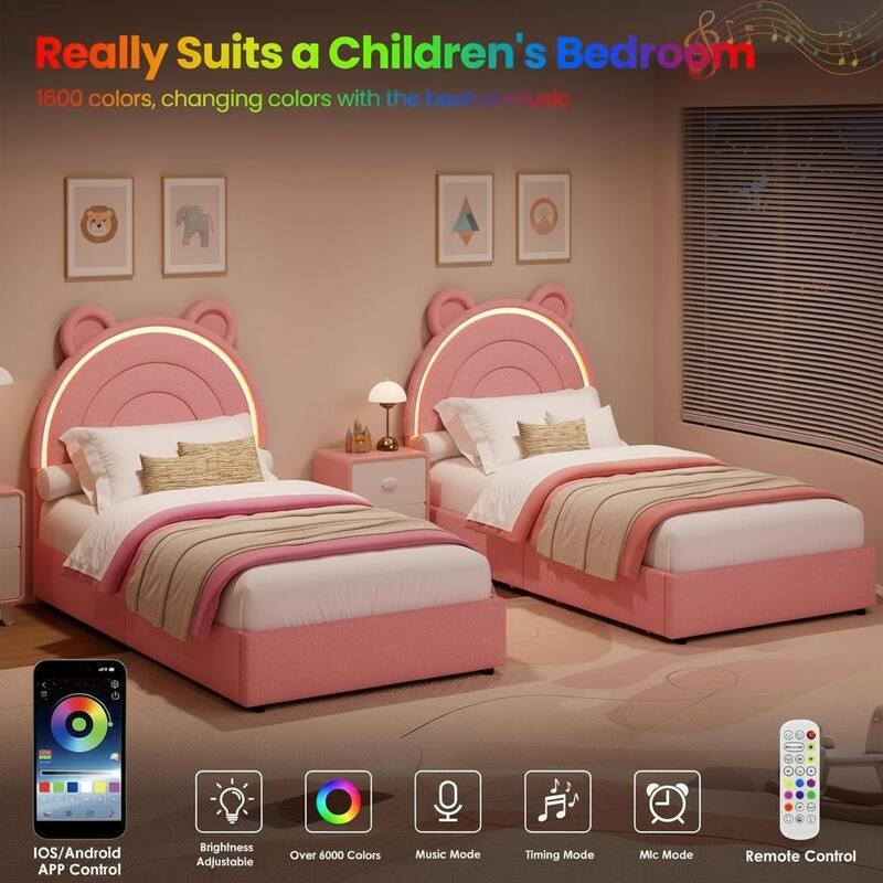 Velvet Upholstered Platform Bed Frame, with 2 Storage Drawers