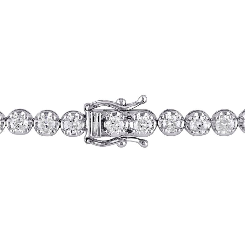 Miadora 14k White Gold Diamond Tennis Bracelet 1 1/3 to 6 1/10ct TDW