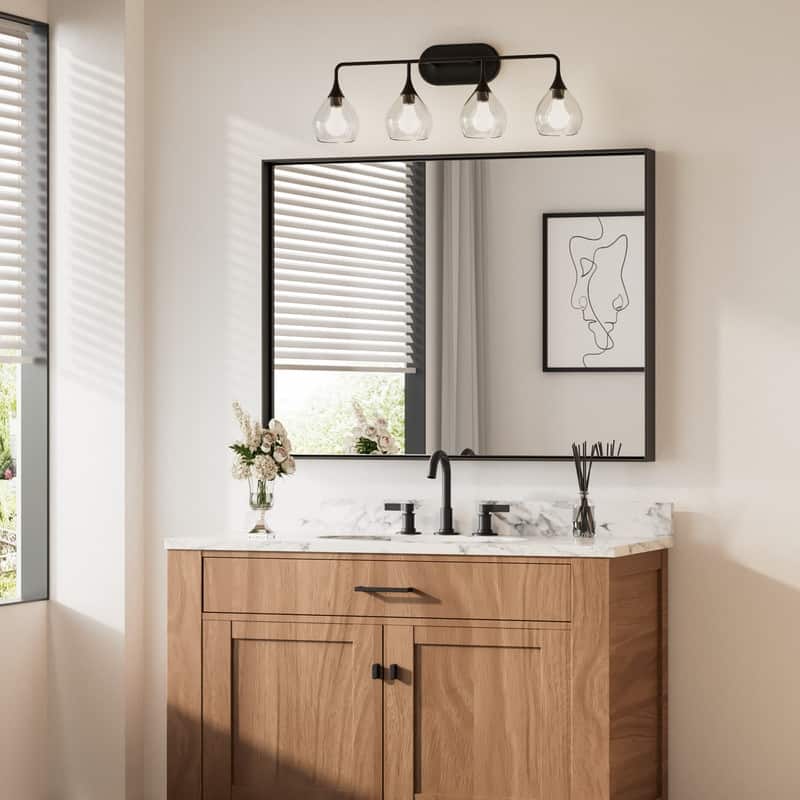 Keonjinn Aluminum Framed Wall Mount Bathroom Vanity Mirror