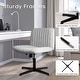 preview thumbnail 6 of 19, BOSSIN Armless Office Desk Chair No Wheels,Fabric Padded Modern Swivel Vanity Chair