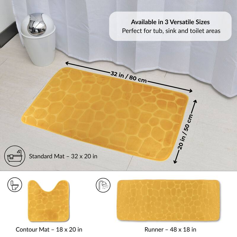 Memory Foam Bath Mat Pebble Design 32x20