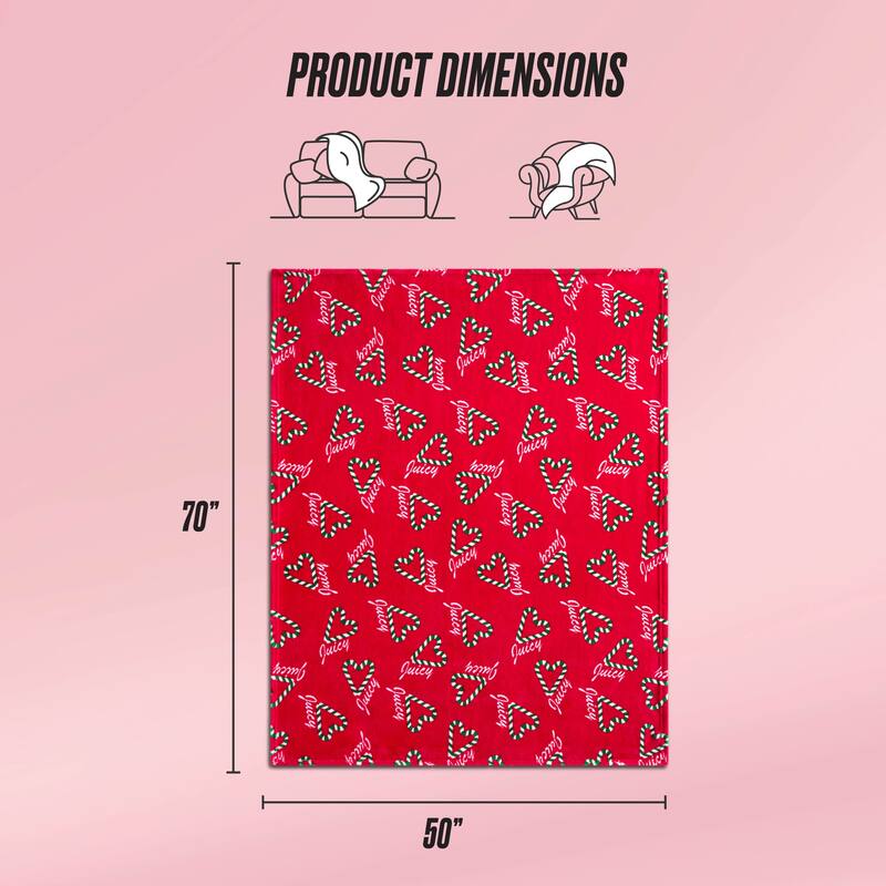 Juicy Couture Holiday Plush Throw Blankets