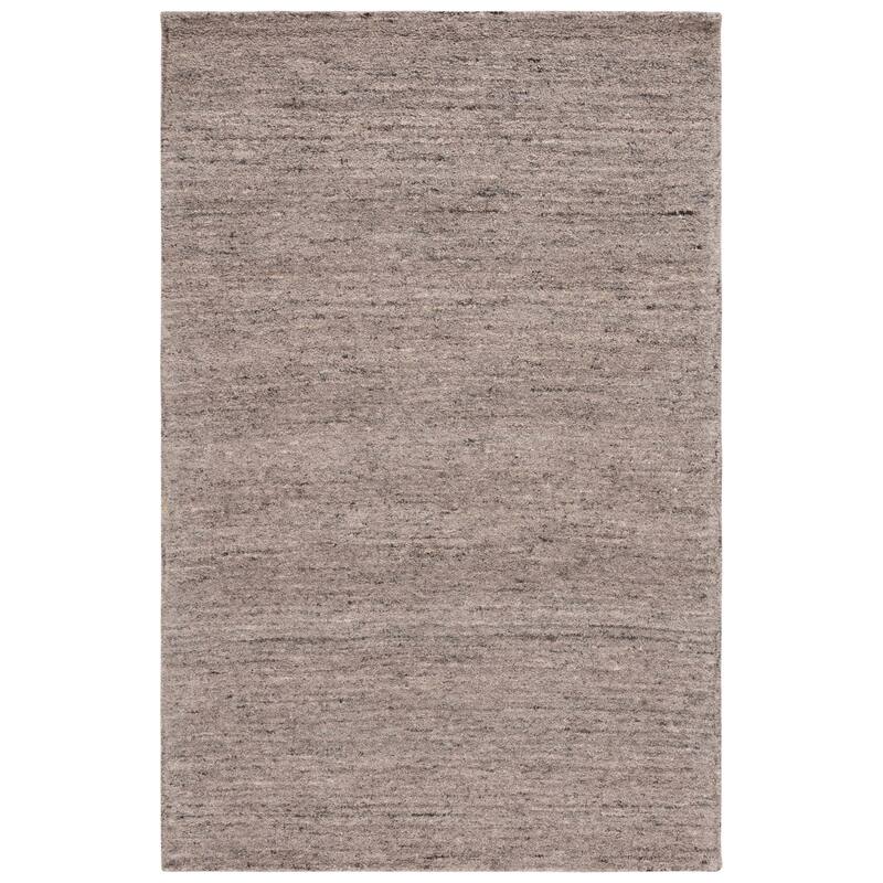 SAFAVIEH Handmade Himalaya Deco Frame & Contemporary Solid Ivory Wool - 9' x 12' - Light Grey - Runner/Rectangle