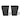 Black Tall Plastic Trapezoid Plant Pots / Large Indoor and Outdoor Flower Planters, 2 Piece Set