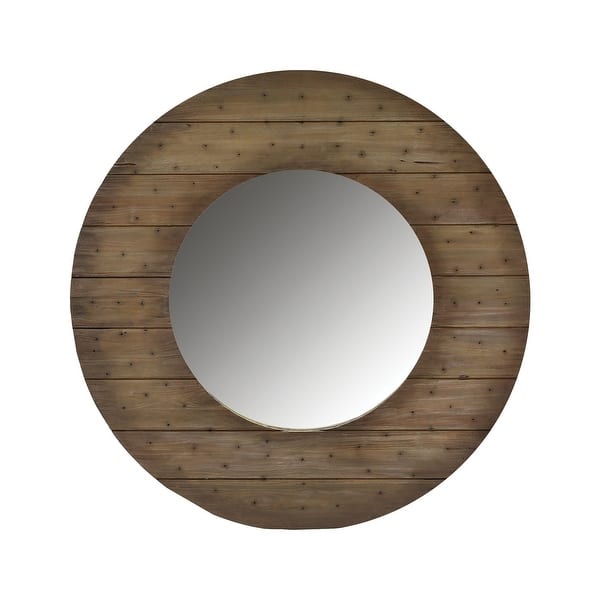 Shop Elk Home 1019003 Shiplap 58 Circular Flat Wood Framed Accent Mirror Brown Overstock 31138728