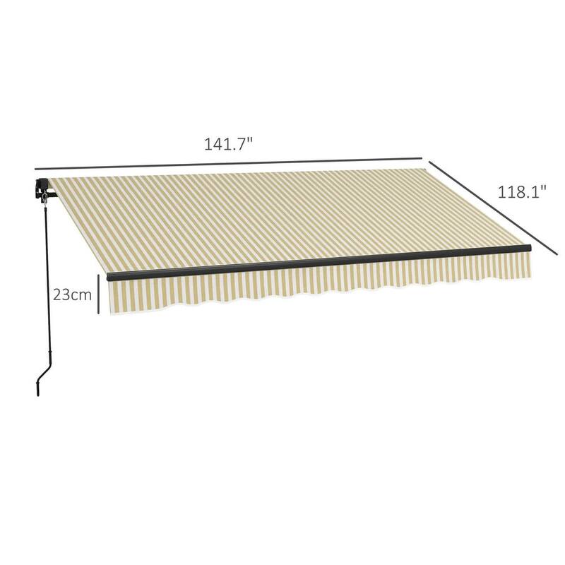 12'x10' Retractable Awning,UV Resistant Sunshade Shelter for Deck,Yard