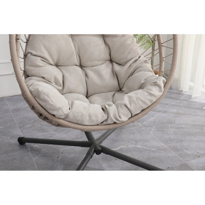 Elegant Outdoor Egg-Shaped Hanging Chair with Stand