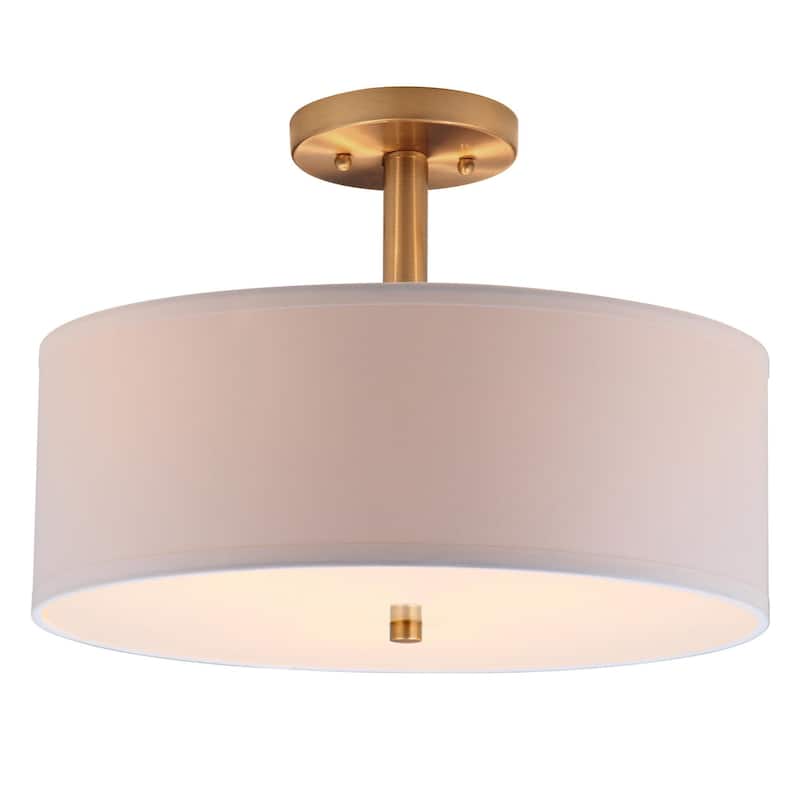 SAFAVIEH Lighting Araceli 3-Light Chrome Ceiling Drum Light - 16"x16"x11.25" - 16Wx16Dx11H