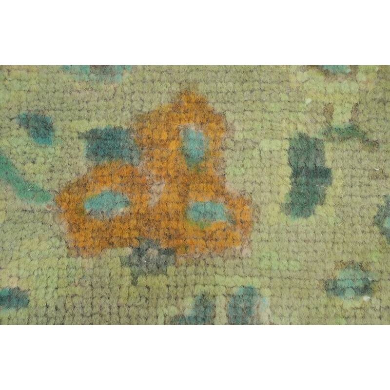 Hand Knotted Oriental 100% Wool Carpet Traditional Floral Yellow & Gold Tabriz Area Rug - 9' 4'' X 6' 8''