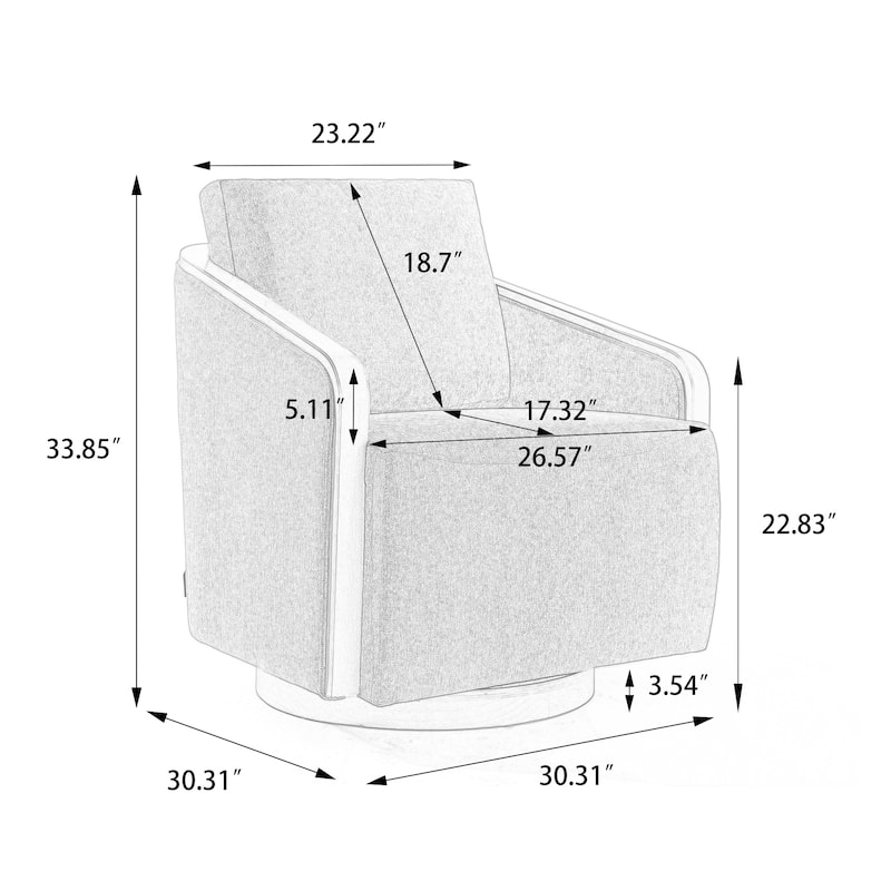 Modern Upholstered Swivel Accent Chair Set of 2