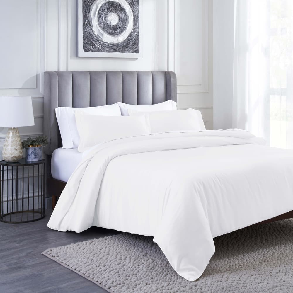 Superior Modal From Beechwood 400 Thread Count Solid Duvet Cover Set