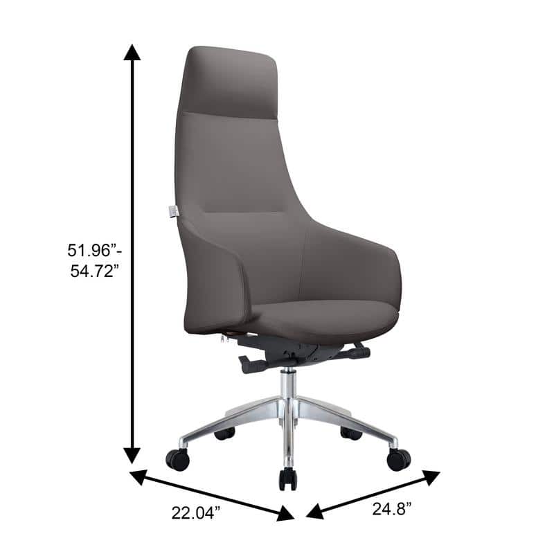 Celeste Ergonomic Adjustable Height Leather Executive Office Chair with Durable Iron Frame, and Swivel for Comfort & Support