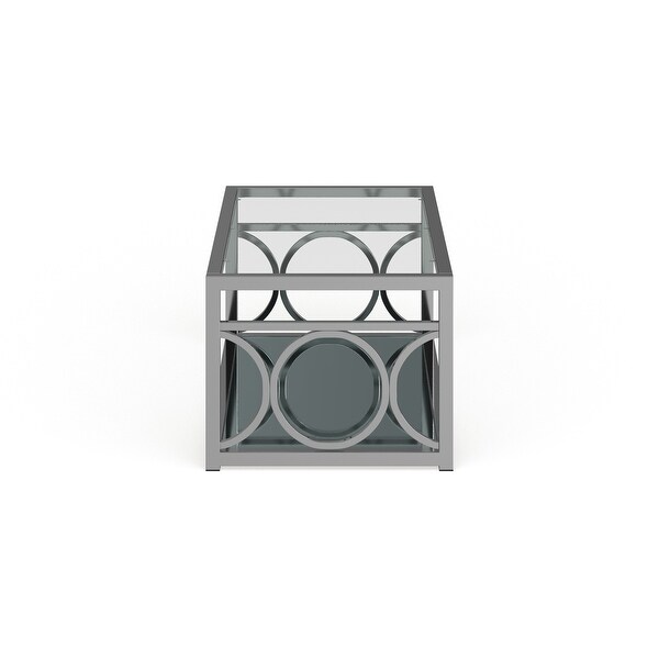 Pehrson Contemporary 47 inch Glass Top 1 Shelf Coffee Table by Silver Orchid On Sale Bed Bath Beyond 11118665