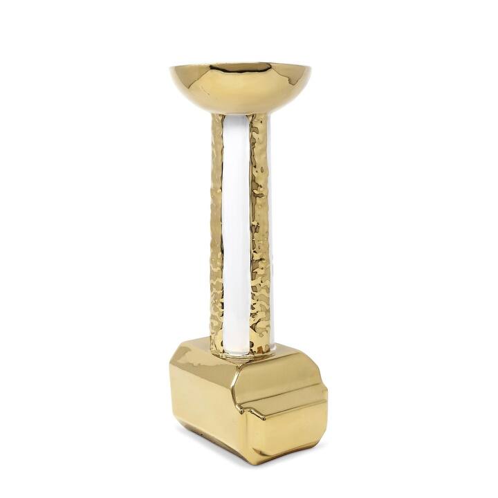 Gold And White Candle Holder Stand - Large