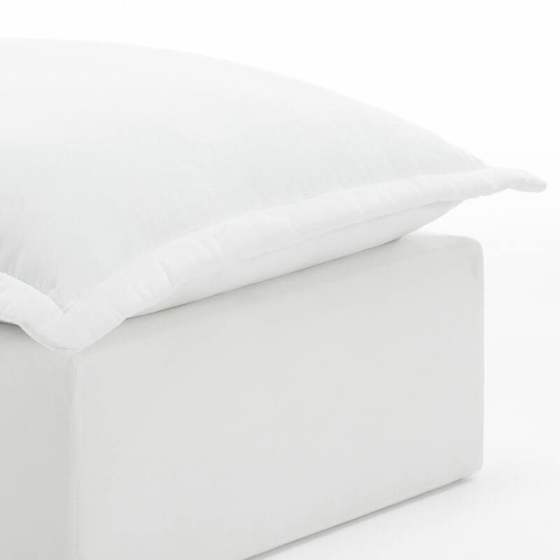 31.7"W Oversized Chenille Upholstered No Assembly Square Ottoman