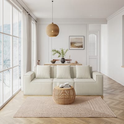 118-inch sofa can be converted into an oversized sofa bed,white