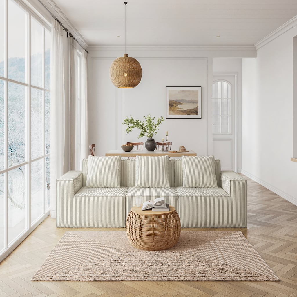 118-inch sofa can be converted into an oversized sofa bed,white